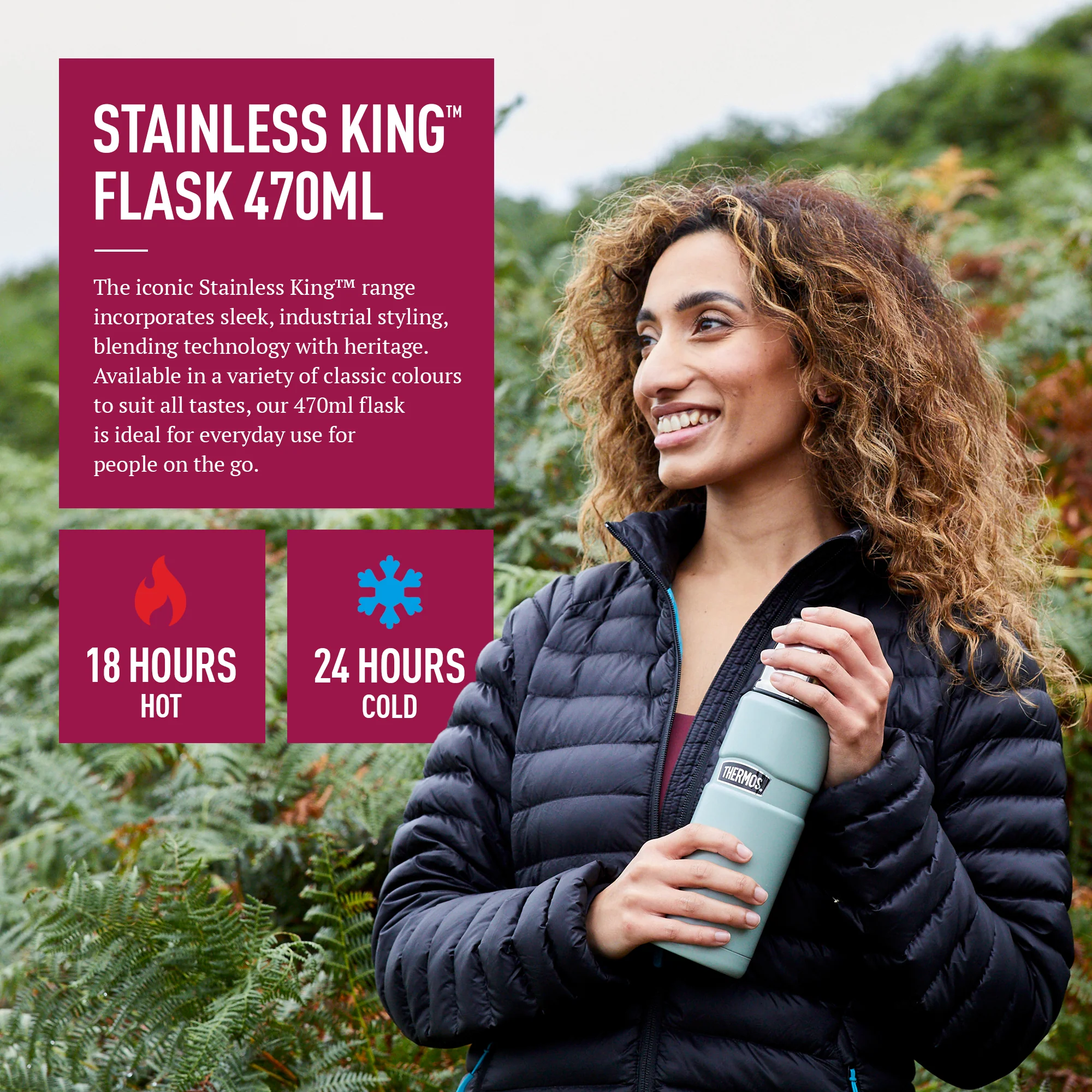 STAINLESS KING FLASK 470ML - Image 46