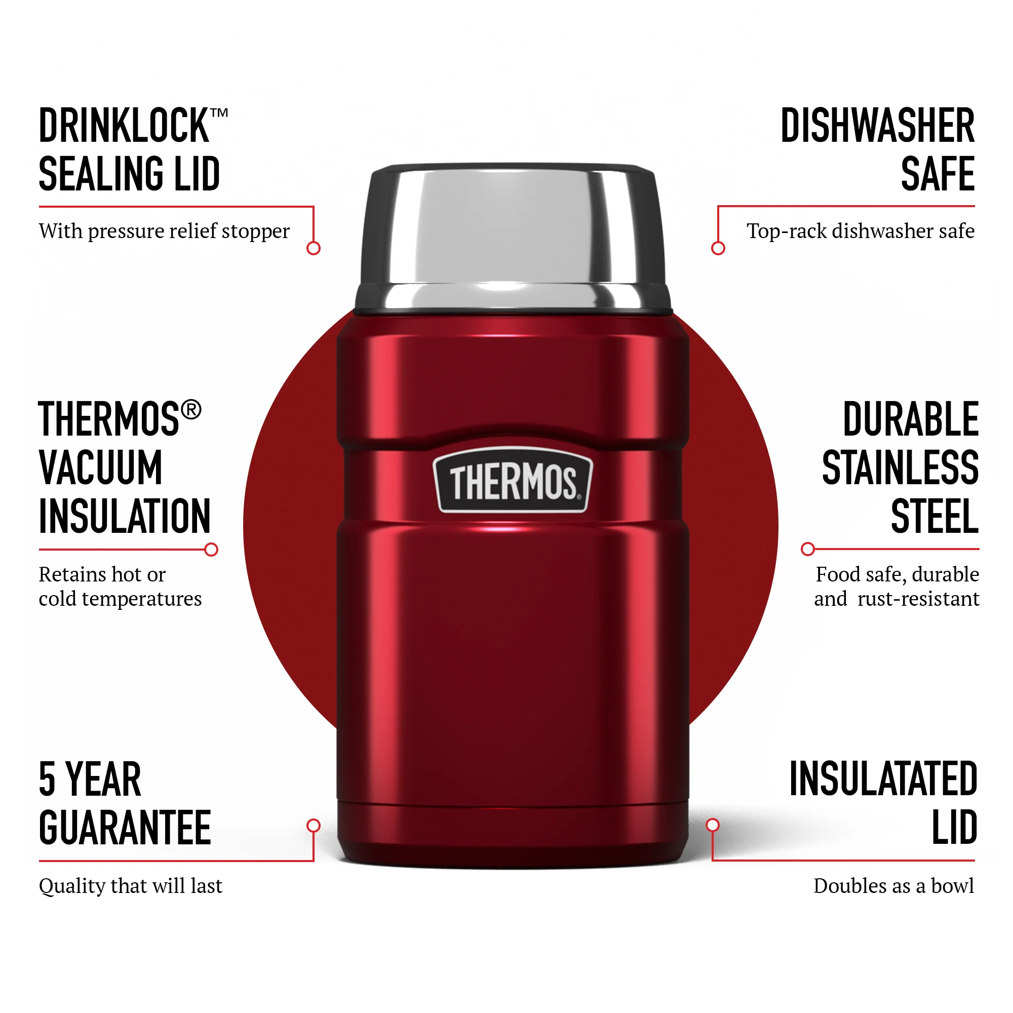 STAINLESS KING FOOD FLASK - Image 51
