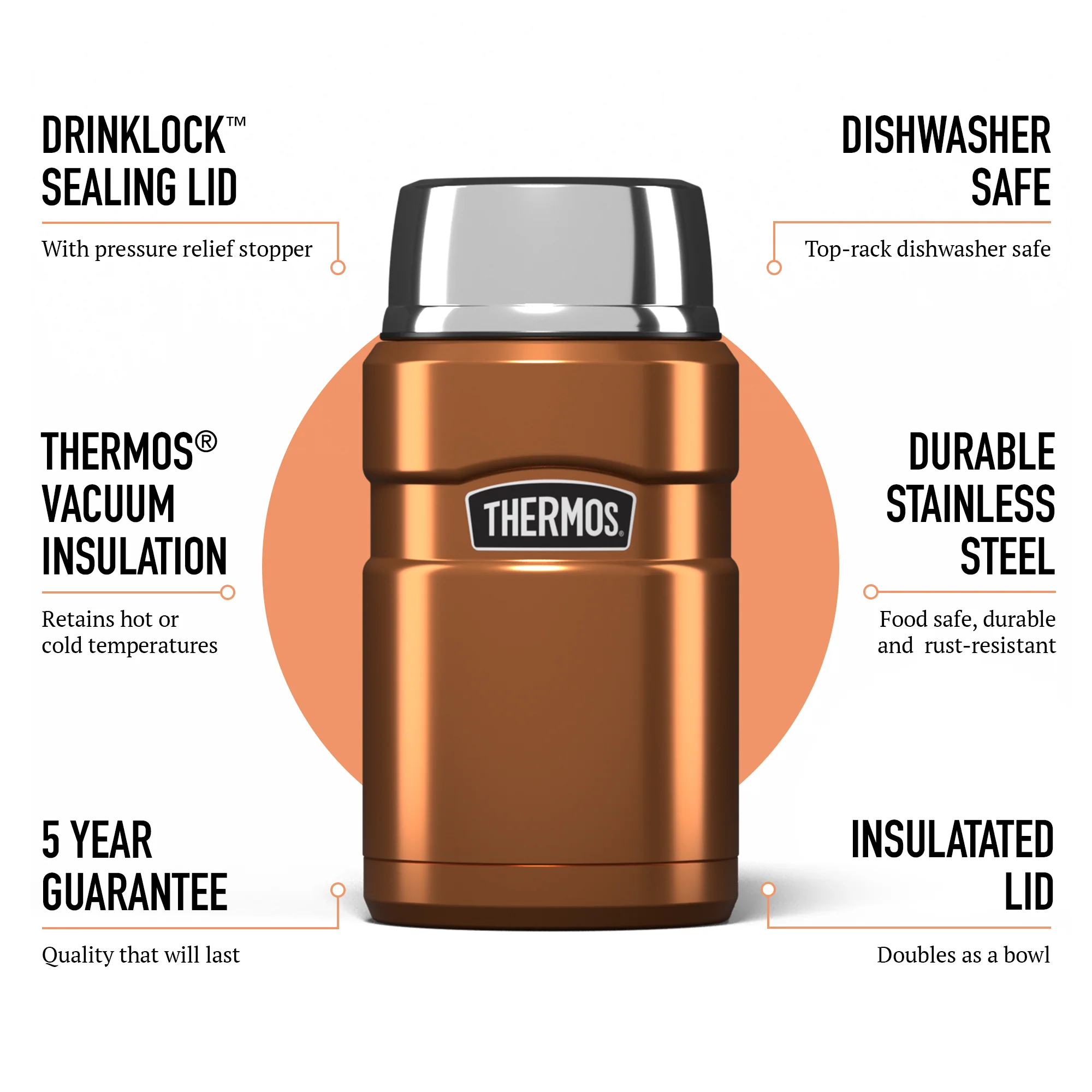 STAINLESS KING FOOD FLASK - Image 58