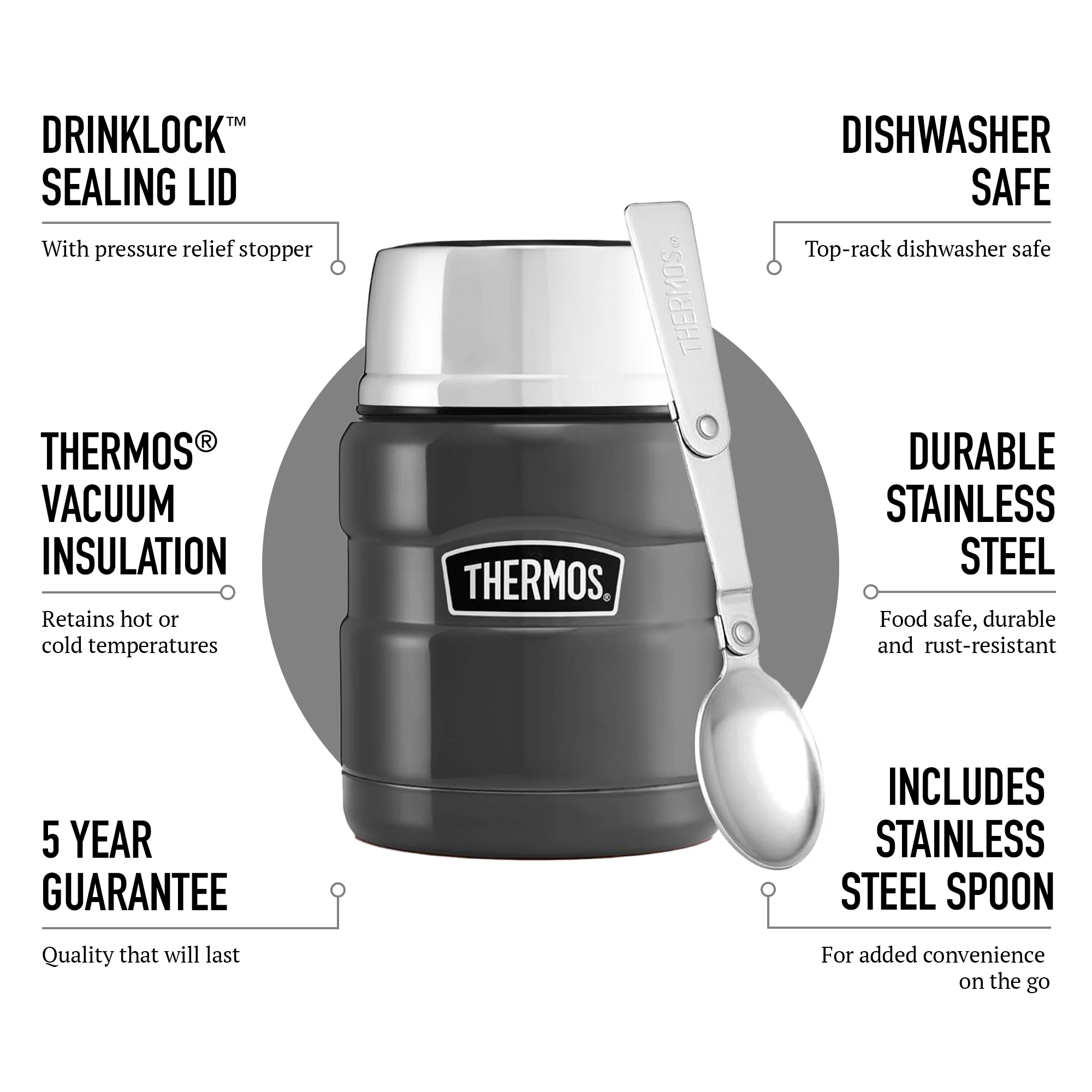 STAINLESS KING FOOD FLASK - Image 6