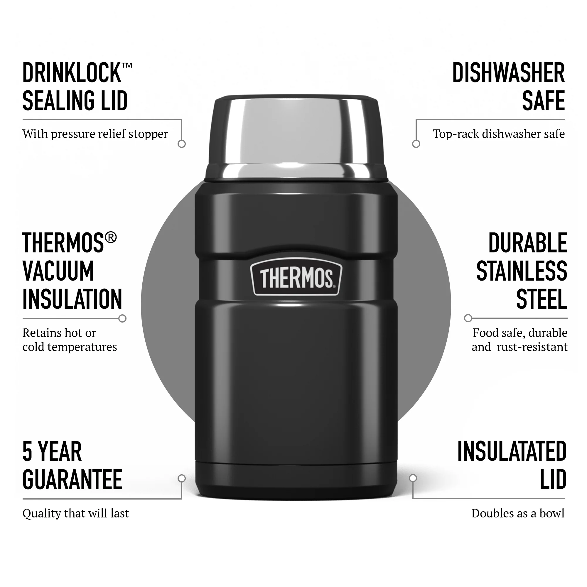 STAINLESS KING FOOD FLASK - Image 65
