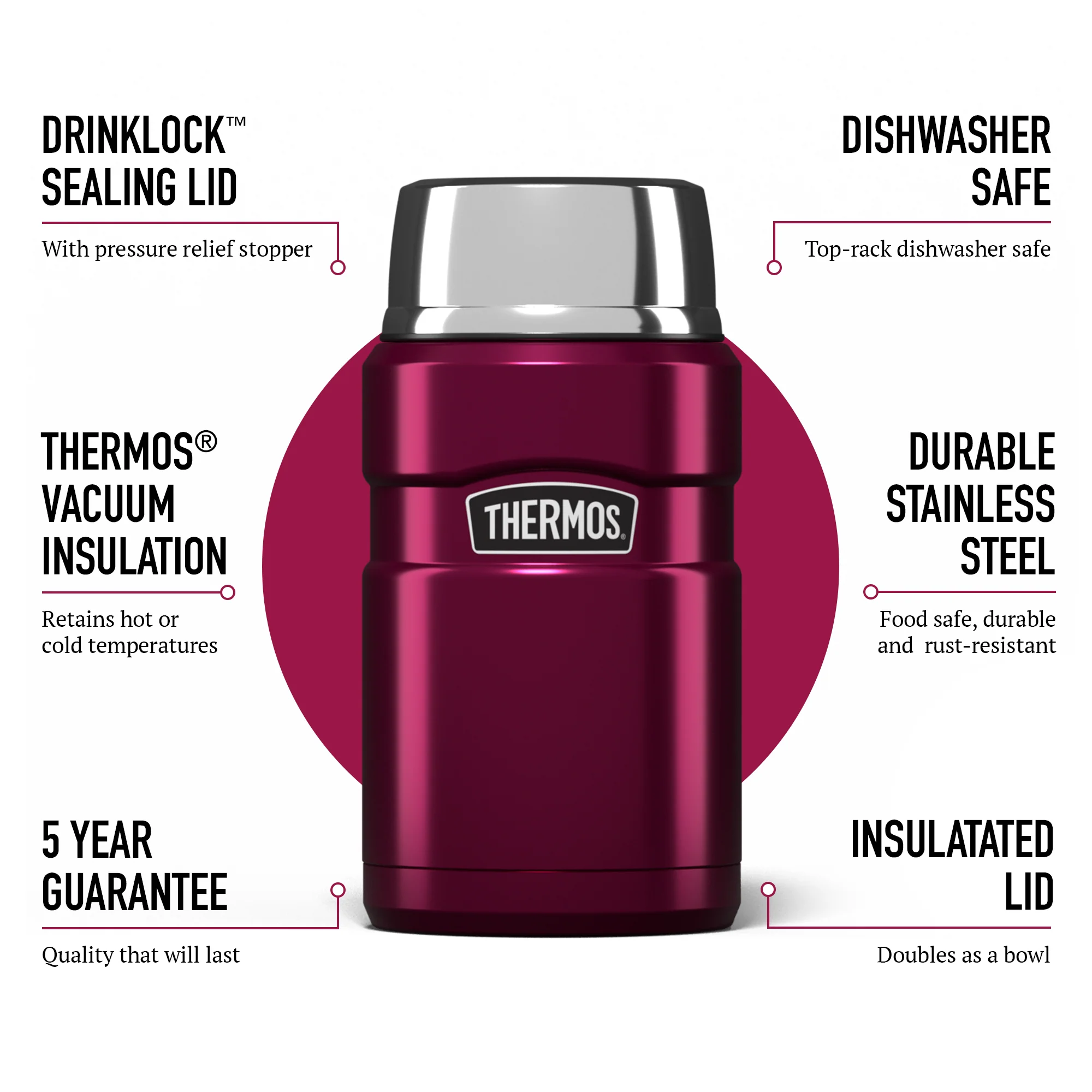 STAINLESS KING FOOD FLASK - Image 71