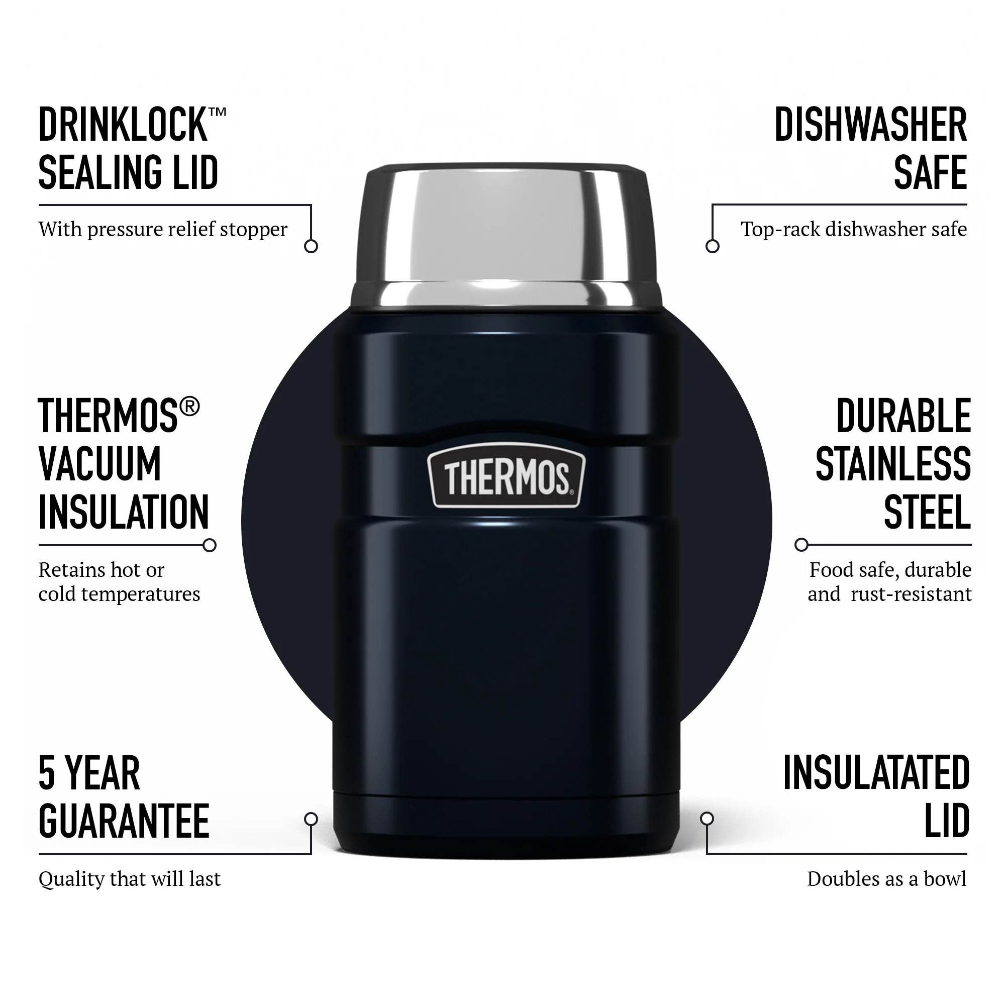 STAINLESS KING FOOD FLASK - Image 79